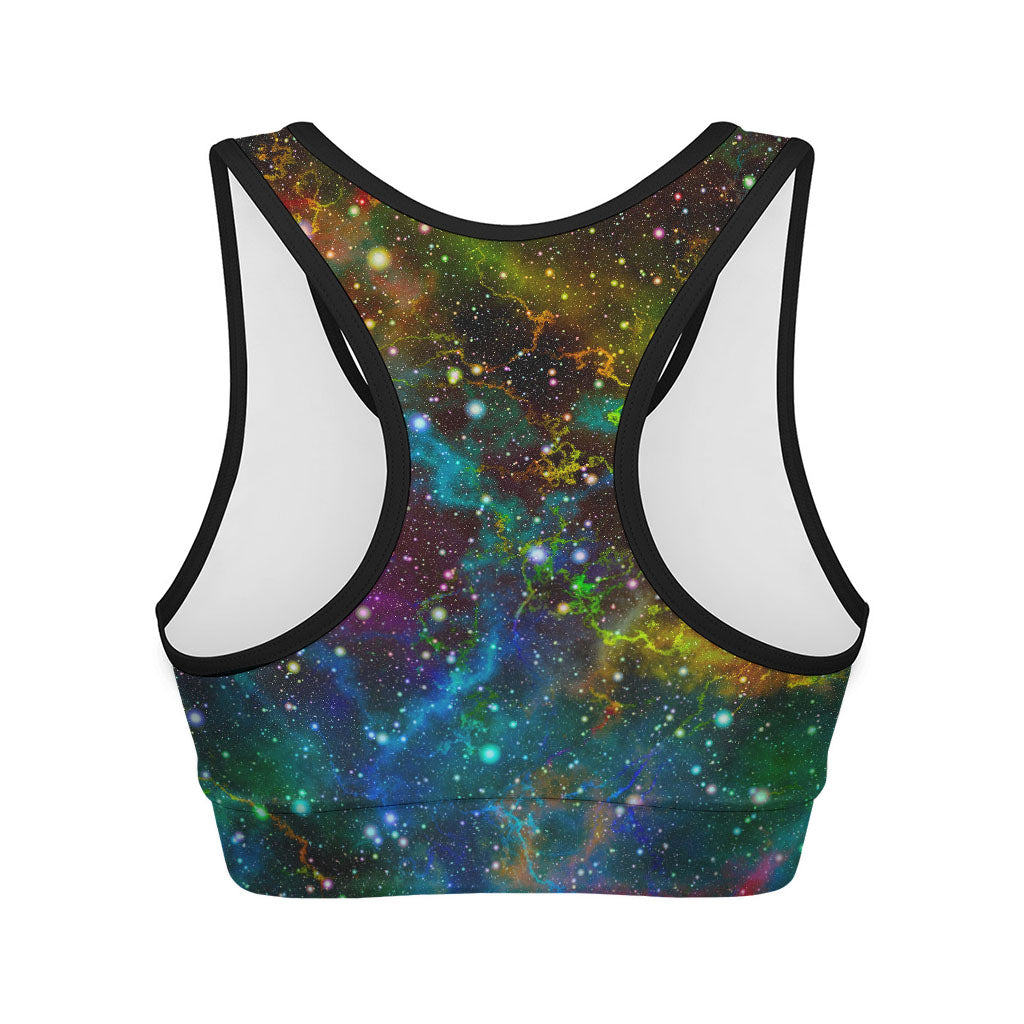 Abstract Colorful Galaxy Space Print Women's Sports Bra