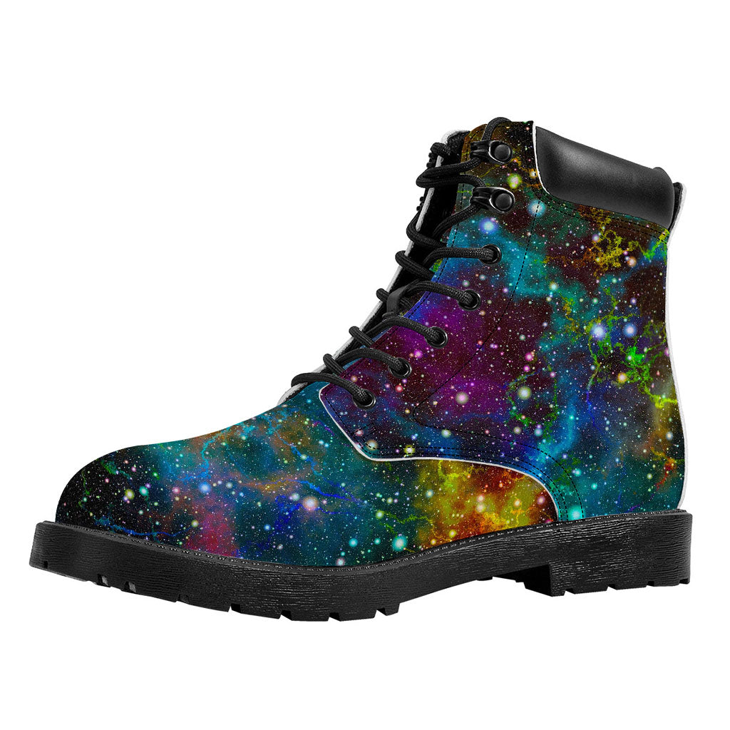 Abstract Colorful Galaxy Space Print Work Boots