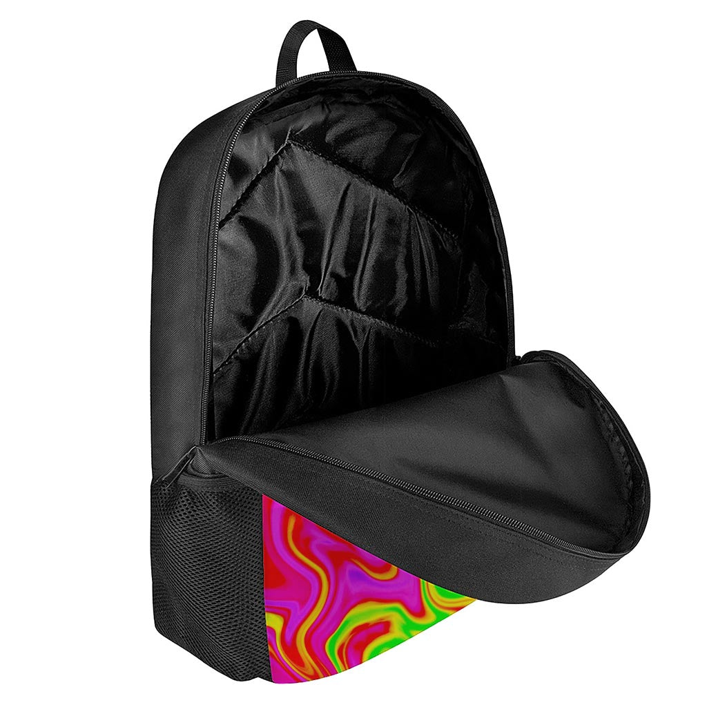Abstract Colorful Liquid Trippy Print 17 Inch Backpack