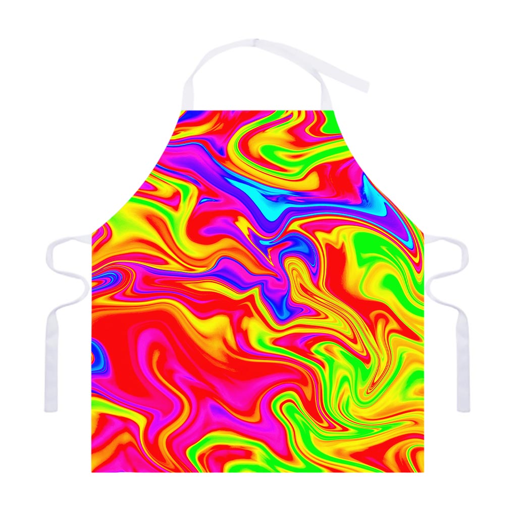 Abstract Colorful Liquid Trippy Print Adjustable Apron