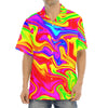 Abstract Colorful Liquid Trippy Print Aloha Shirt