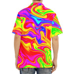 Abstract Colorful Liquid Trippy Print Aloha Shirt