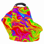 Abstract Colorful Liquid Trippy Print Baby Seat Cover