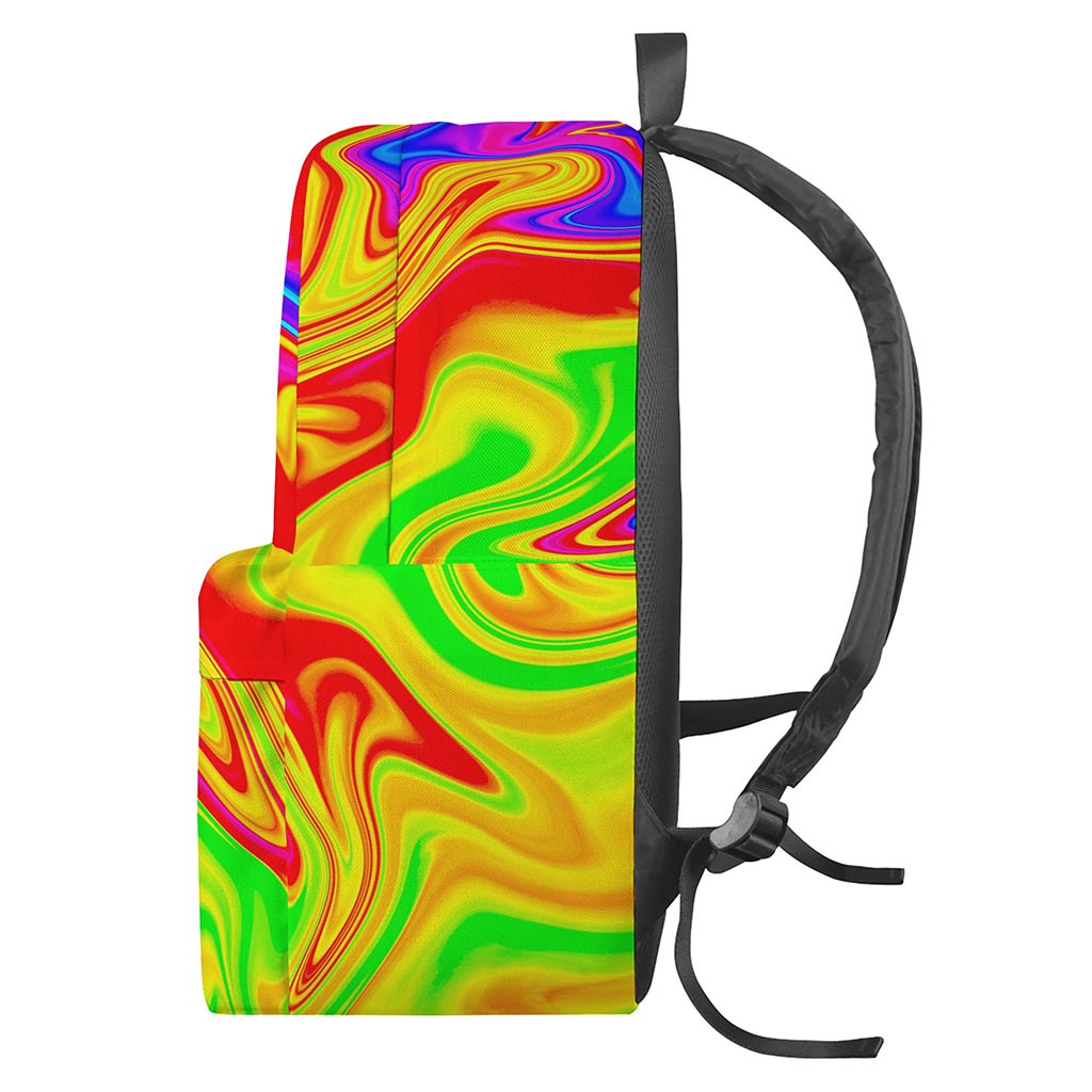 Abstract Colorful Liquid Trippy Print Backpack