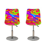 Abstract Colorful Liquid Trippy Print Bar Stool Covers