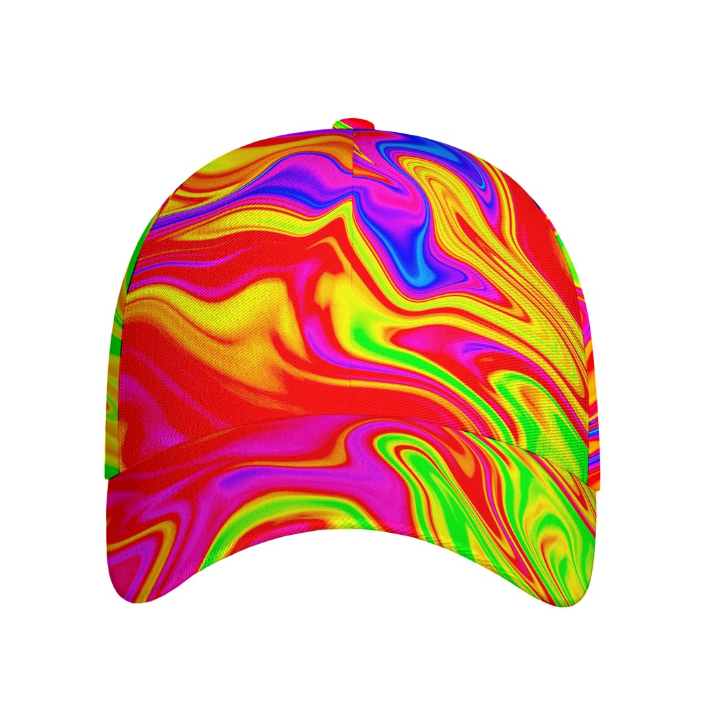 Abstract Colorful Liquid Trippy Print Baseball Cap