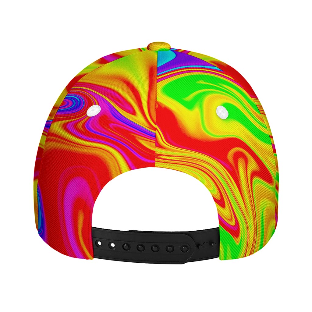 Abstract Colorful Liquid Trippy Print Baseball Cap