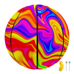 Abstract Colorful Liquid Trippy Print Basketball