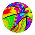 Abstract Colorful Liquid Trippy Print Basketball