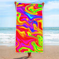Abstract Colorful Liquid Trippy Print Beach Towel