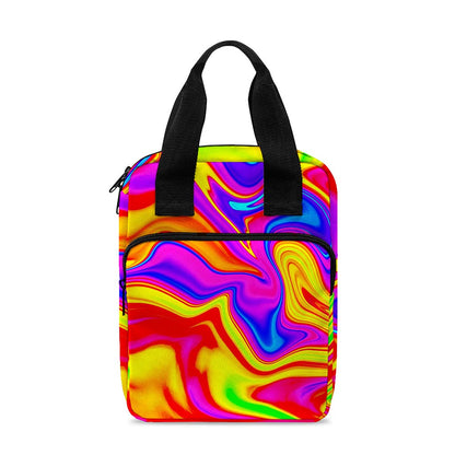 Abstract Colorful Liquid Trippy Print Bible Tote Bag