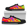 Abstract Colorful Liquid Trippy Print Black Low Top Sneakers