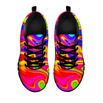 Abstract Colorful Liquid Trippy Print Black Running Shoes