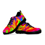 Abstract Colorful Liquid Trippy Print Black Running Shoes