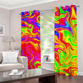 Abstract Colorful Liquid Trippy Print Dimout Grommet Curtains