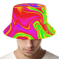 Abstract Colorful Liquid Trippy Print Bucket Hat