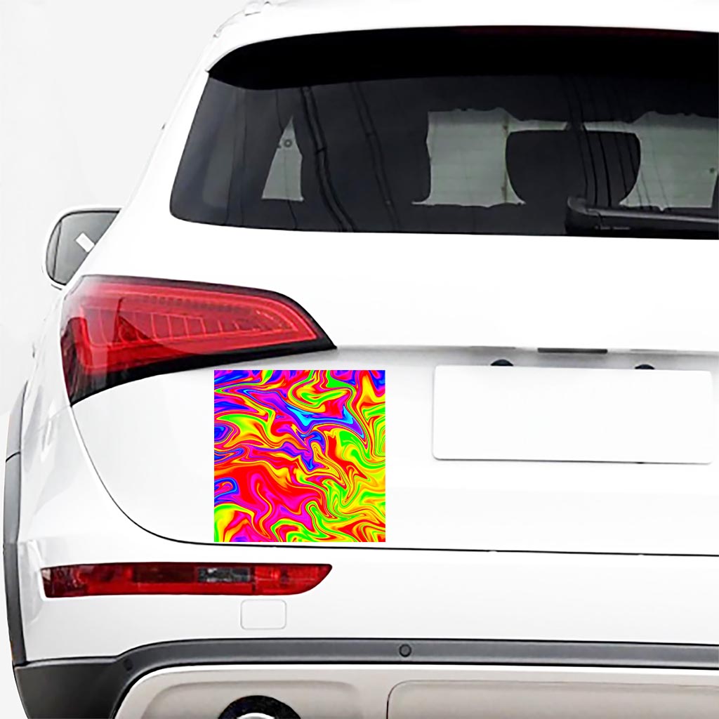 Abstract Colorful Liquid Trippy Print Car Sticker