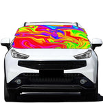 Abstract Colorful Liquid Trippy Print Car Windshield Snow Cover