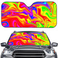 Abstract Colorful Liquid Trippy Print Car Windshield Sun Shade