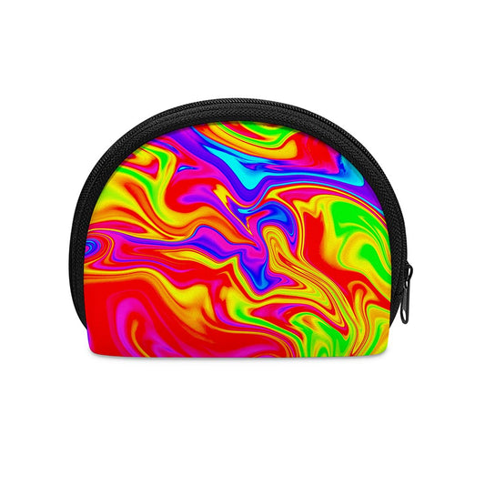 Abstract Colorful Liquid Trippy Print Coin Purse