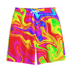 Abstract Colorful Liquid Trippy Print Cotton Shorts