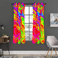 Abstract Colorful Liquid Trippy Print Grommet Curtain Panels