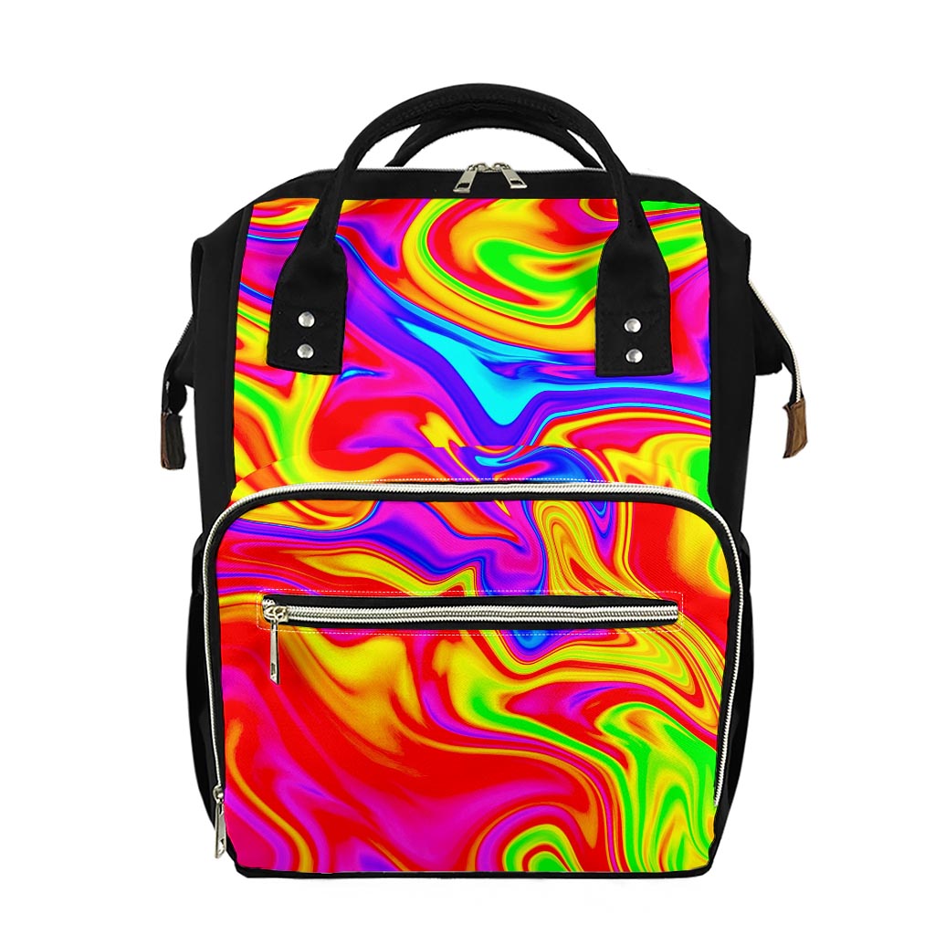 Abstract Colorful Liquid Trippy Print Diaper Bag
