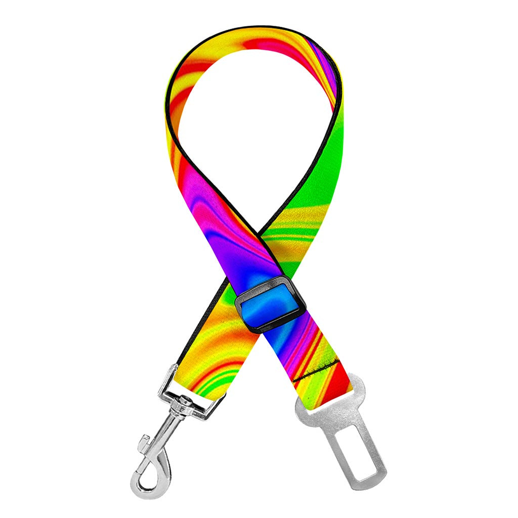 Abstract Colorful Liquid Trippy Print Dog Seat Belt