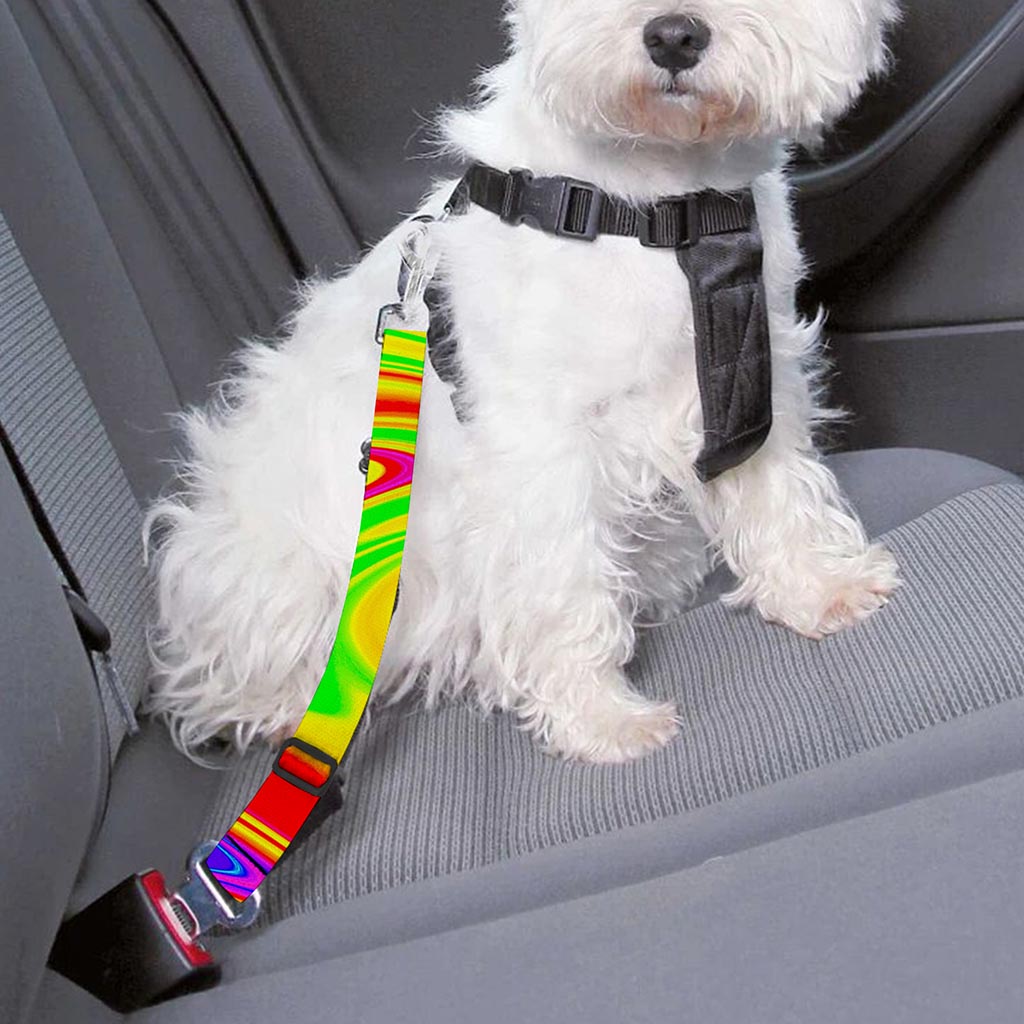 Abstract Colorful Liquid Trippy Print Dog Seat Belt