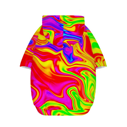 Abstract Colorful Liquid Trippy Print Dog Zip Up Hoodie