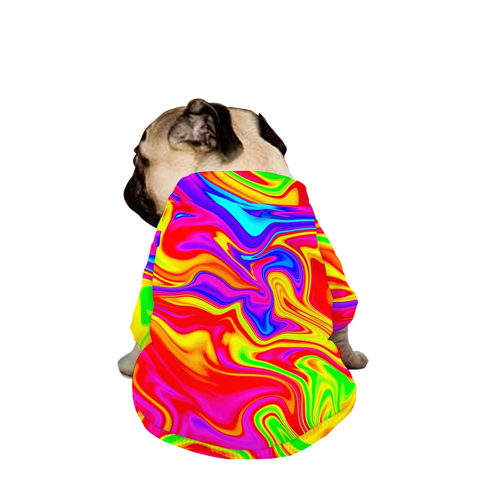 Abstract Colorful Liquid Trippy Print Dog Zip Up Jacket
