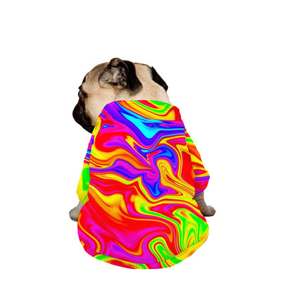 Abstract Colorful Liquid Trippy Print Dog Zip Up Jacket