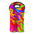 Abstract Colorful Liquid Trippy Print Double Neoprene Wine Tote