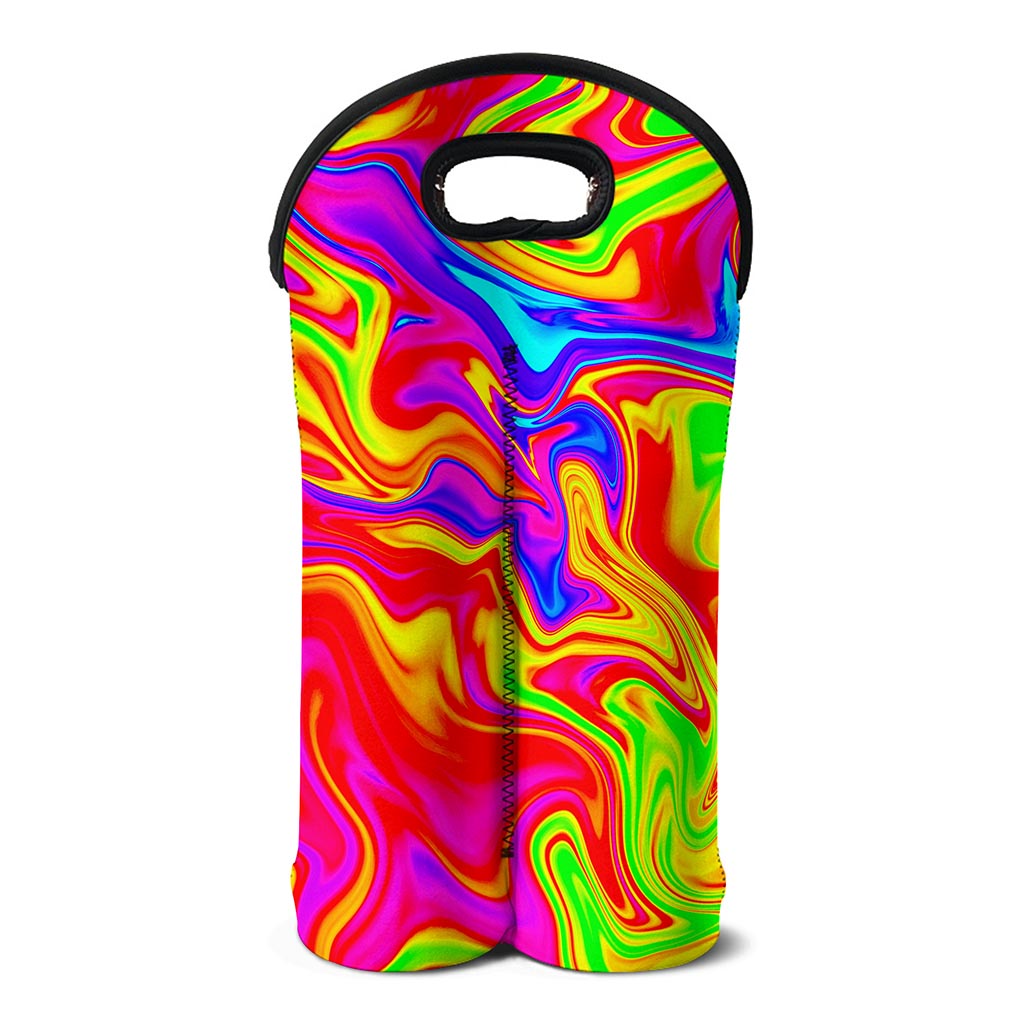 Abstract Colorful Liquid Trippy Print Double Neoprene Wine Tote