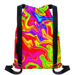 Abstract Colorful Liquid Trippy Print Drawstring Backpack