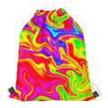 Abstract Colorful Liquid Trippy Print Drawstring Bag