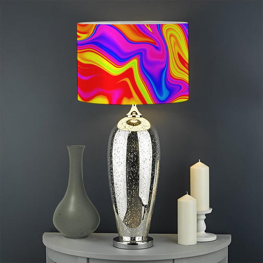 Abstract Colorful Liquid Trippy Print Drum Lamp Shade