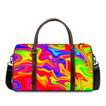 Abstract Colorful Liquid Trippy Print Duffle Bag