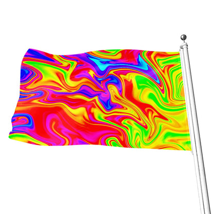 Abstract Colorful Liquid Trippy Print Flag