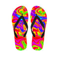 Abstract Colorful Liquid Trippy Print Flip Flops