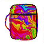 Abstract Colorful Liquid Trippy Print Front Pocket Bible Bag