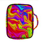 Abstract Colorful Liquid Trippy Print Front Pocket Bible Bag