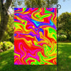 Abstract Colorful Liquid Trippy Print Garden Flag