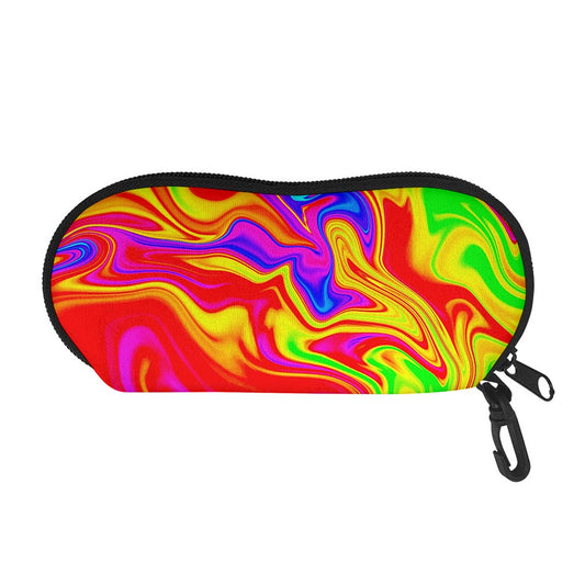 Abstract Colorful Liquid Trippy Print Glasses Case