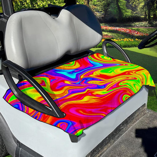 Abstract Colorful Liquid Trippy Print Golf Cart Seat Cover