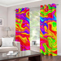 Abstract Colorful Liquid Trippy Print Grommet Curtains