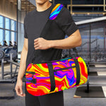 Abstract Colorful Liquid Trippy Print Gym Bag
