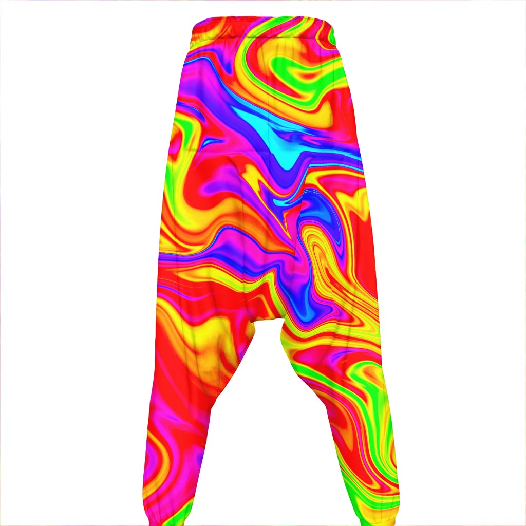 Abstract Colorful Liquid Trippy Print Hammer Pants