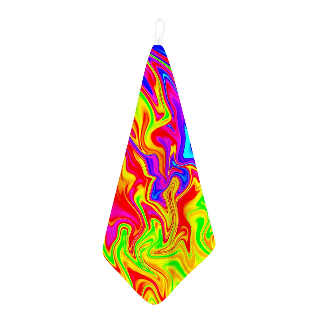 Abstract Colorful Liquid Trippy Print Hand Towel