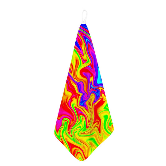 Abstract Colorful Liquid Trippy Print Hand Towel